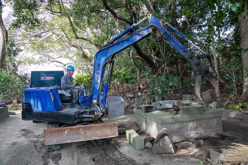 自社の機械で工事